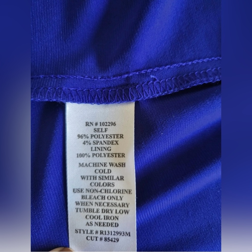🧊 NWT Connected Sapphire Blue Jersey Knit Formal Evening Gown, 4 - Picture 7 of 8